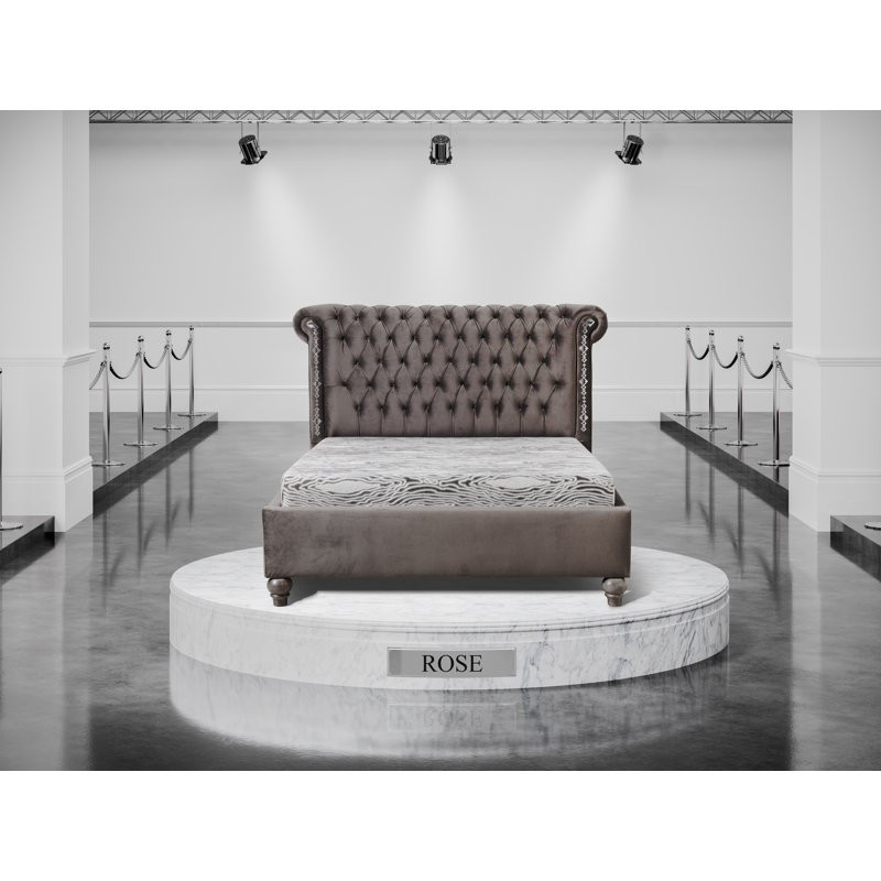 Willa Arlo Interiors Rosa gepolsterter Bettrahmen | Wayfair.de